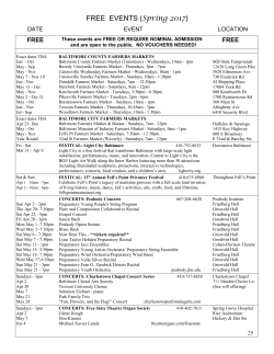 spring 2017 free events - april thru june