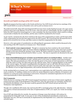 January 2017 Seventh and Eighth meetings of the GST