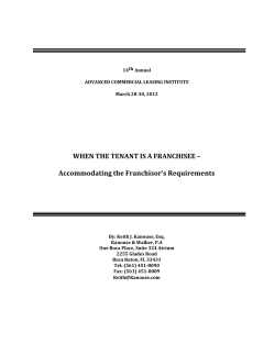 WHEN THE TENANT IS A FRANCHISEE