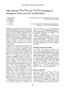 High resolution 23~ and 234U/z38U chronology of a hydrogenous