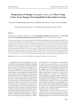 Preparation of Mango (Mangifera indica L.) Wine Using a New Yeast