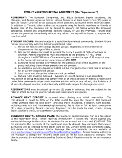 the &ldquo;Agreement&rdquo; - Sunburst Beach Vacations