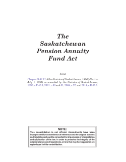 Saskatchewan Pension Annuity Fund Act