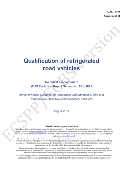 Qualification of refrigerated road vehicles