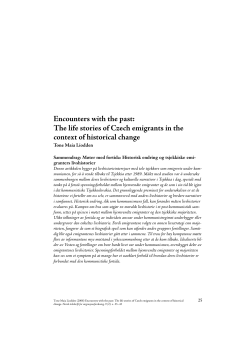 The life stories of Czech emigrants in the context of historical change