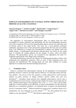 SURFACE ENGINEERING ON NATURAL STONE THROUGH