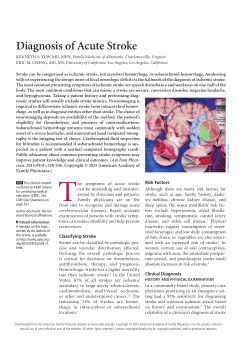 Diagnosis of Acute Stroke