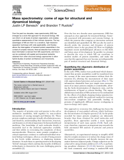 Mass spectrometry: come of age for structural and