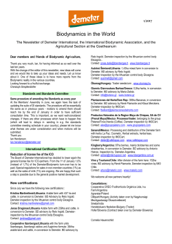 Biodynamics in the World