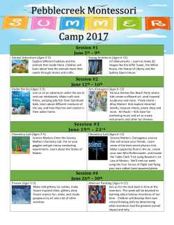 Summer Camp 2017 Schedule