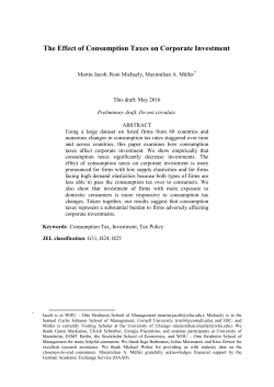 The Effect of Consumption Taxes on Corporate Investment
