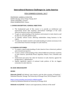 Intercultural Business Challenges in Latin America FEN SUMMER