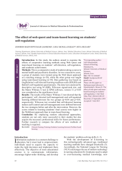 The effect of web quest and team-based learning on students` self