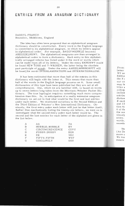 Entries from an Anagram Dictionary