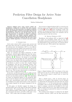 Prediction Filter Design for Active Noise Cancellation Headphones