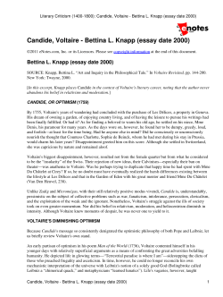 Candide Voltaires Career