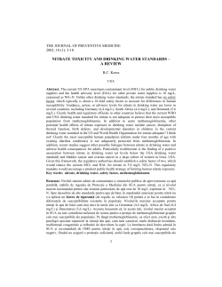 nitrate toxicity and drinking water standards &ndash; a review
