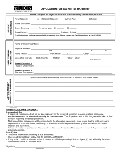 Babysitter Hardship - Lynchburg City Schools
