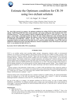 Estimate the Optimum condition for CR-39 using