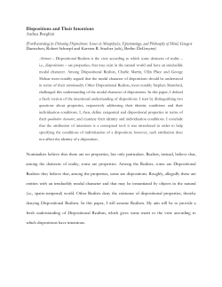 Dispositions and Their Intentions