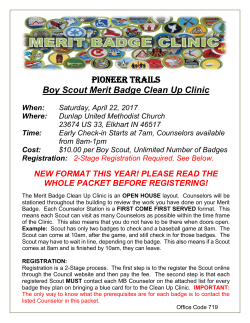PIONEER TRAILS Boy Scout Merit Badge Clean Up Clinic
