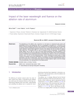 Impact of the lasr wavelength and fluence on the ablation rate of