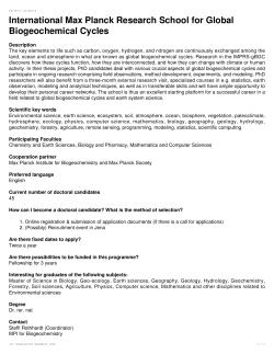 International Max Planck Research School for Global