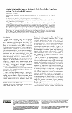 On the Relationships between the Genetic Code Coevolution