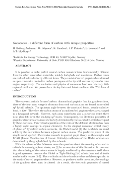 Nanocones - a different form of carbon with unique properties