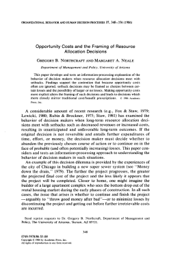 Opportunity Costs and the Framing of Resource Allocation