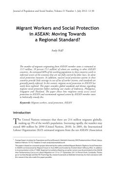 Migrant Workers and Social Protection in ASEAN