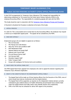 TEMPORARY INJURY ALLOWANCE (TIA) PUBLIC SECTOR