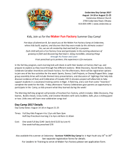 Kids, Join us for the Maker Fun Factory Summer Day Camp! Day