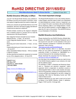RoHS2 DIRECTIVE 2011/65/EU