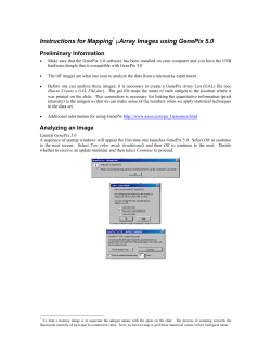 Instructions for Mapping* &micro;Array Images using