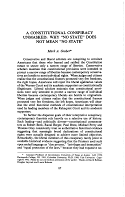 A CONSTITUTIONAL CONSPIRACY UNMASKED: WHY "NO STATE