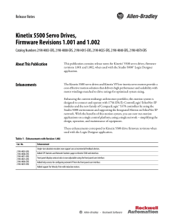 Kinetix 5500 Servo Drives, Firmware Revisions 1.001 and 1.002