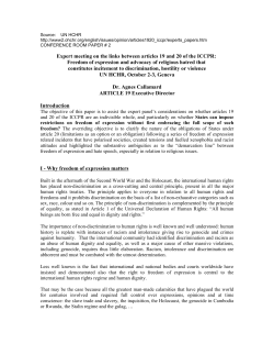 Freedom of expression and advocacy of religious hatred that