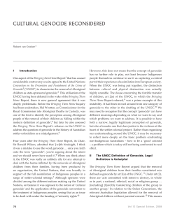 CULtURAL GENOCIDE RECONSIDERED
