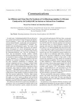An Efficient and Clean One-Pot Synthesis of 3, 4