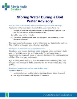 Storing Water During a Boil Water Advisory