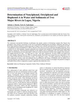 Determination of Nonylphenol, Octylphenol and Bisphenol