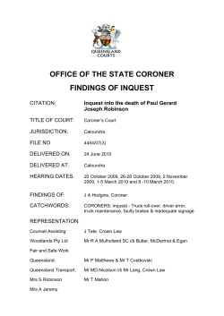 office of the state coroner findings of inquest