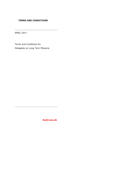 TERMS AND CONDITIONS APRIL 2017 Terms and Conditions for