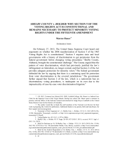 Shelby County v. Holder: Why Section 5 of the Voting Rights Act Is