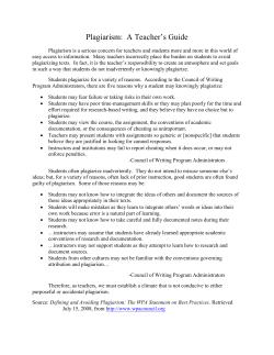 Plagiarism: A Teacher`s Guide