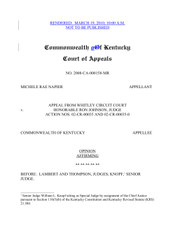 Commonwealth oOf Kentucky Court of Appeals