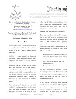 State Jurisdiction over Privately Contracted Armed Security