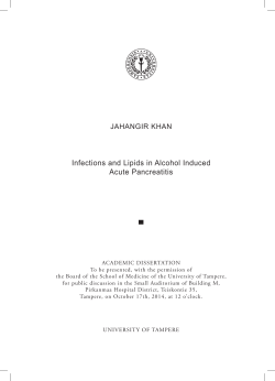 Infections and Lipids in Alcohol Induced Acute Pancreatitis