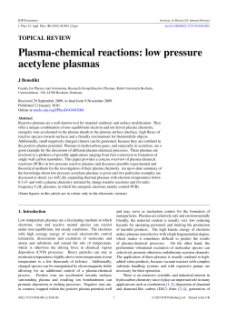 TOPICAL REVIEW Plasma-chemical reactions: low pressure